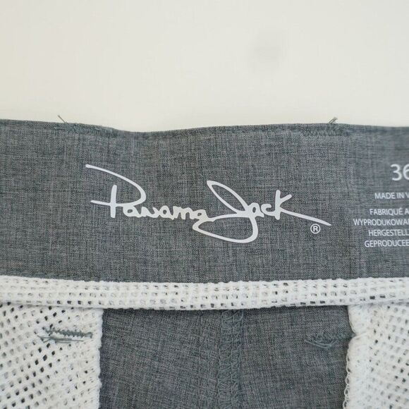 Panama Jack Gray Bathing Suit Material Chino Shorts High Rise 36 / 9 Mesh Pocket - Picture 4 of 7
